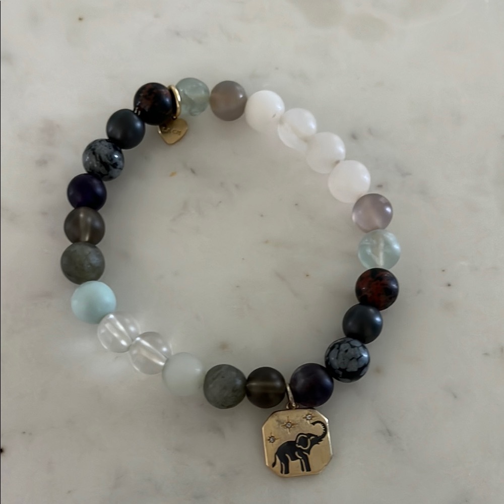 Elephant Charm Beaded Bracelet - Multicolor